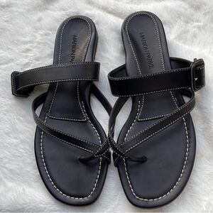 Marion Parke Black "Hayley" leather buckle Women's Sandals $550 sz 10/40